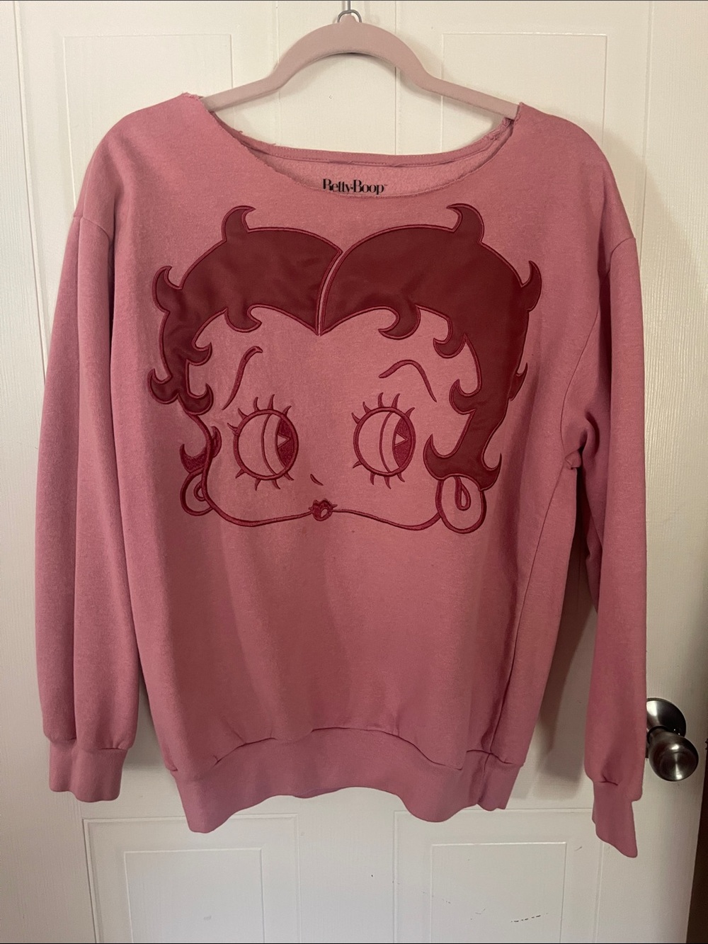 Betty Boop Dusty Rose Sweatshirt with Maroon Graphic